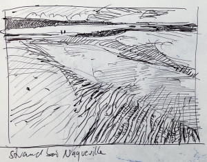 Normandie - Ebbe am Strand von Urville-Nacqueville