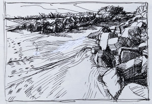 Normandie - Strand bei Nacqueville